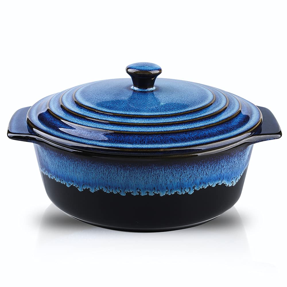 KOOV front view of 9-inch casserole showing shape and color, enhances table presentation