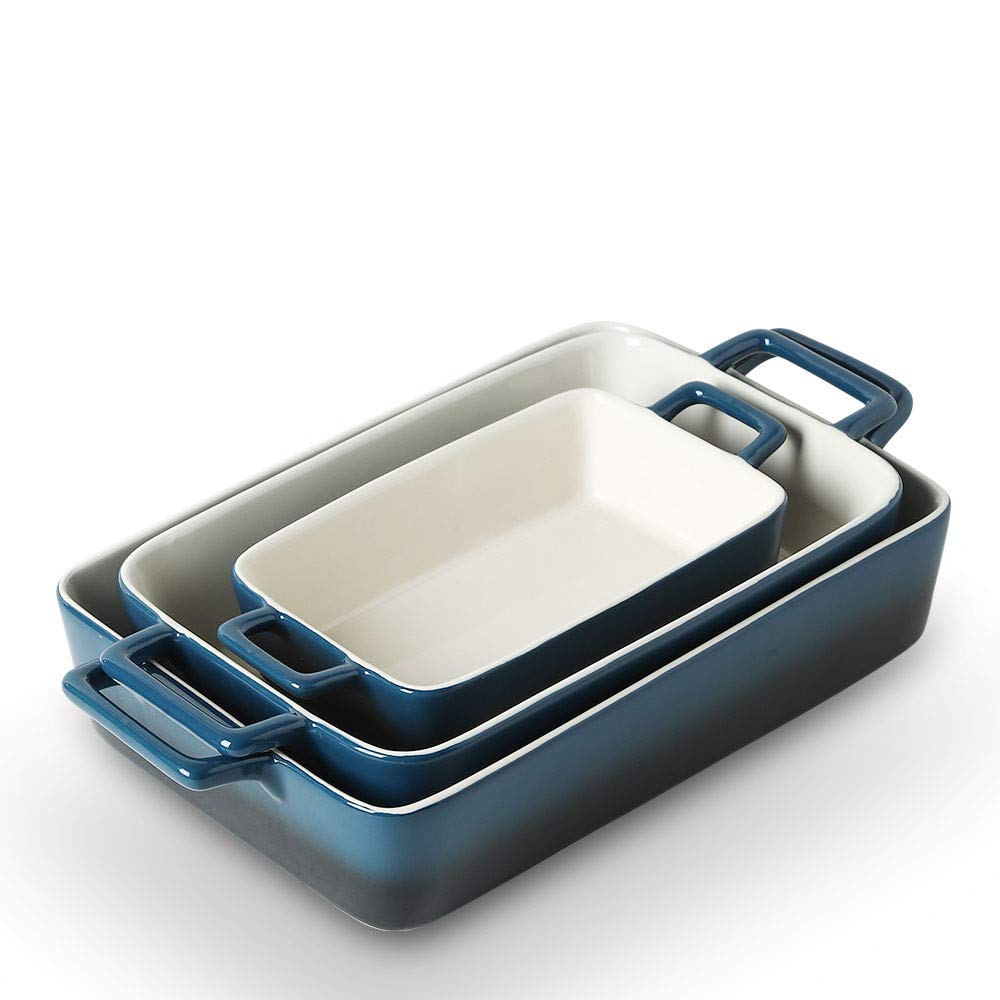 KOOV front view of gradient blue 3-piece set, stylish serving ready