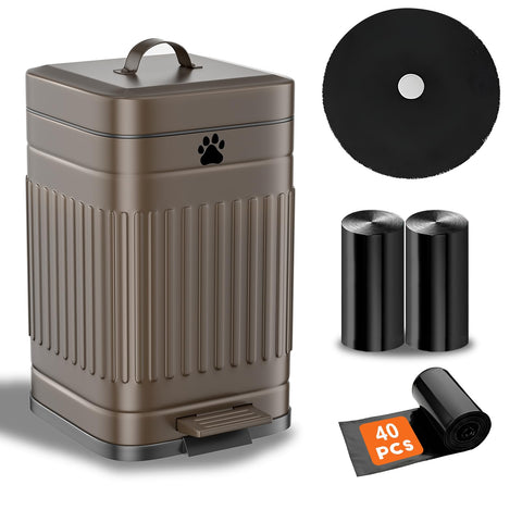 Kopuncare front view showing compact brown can and sealed lid for odor control