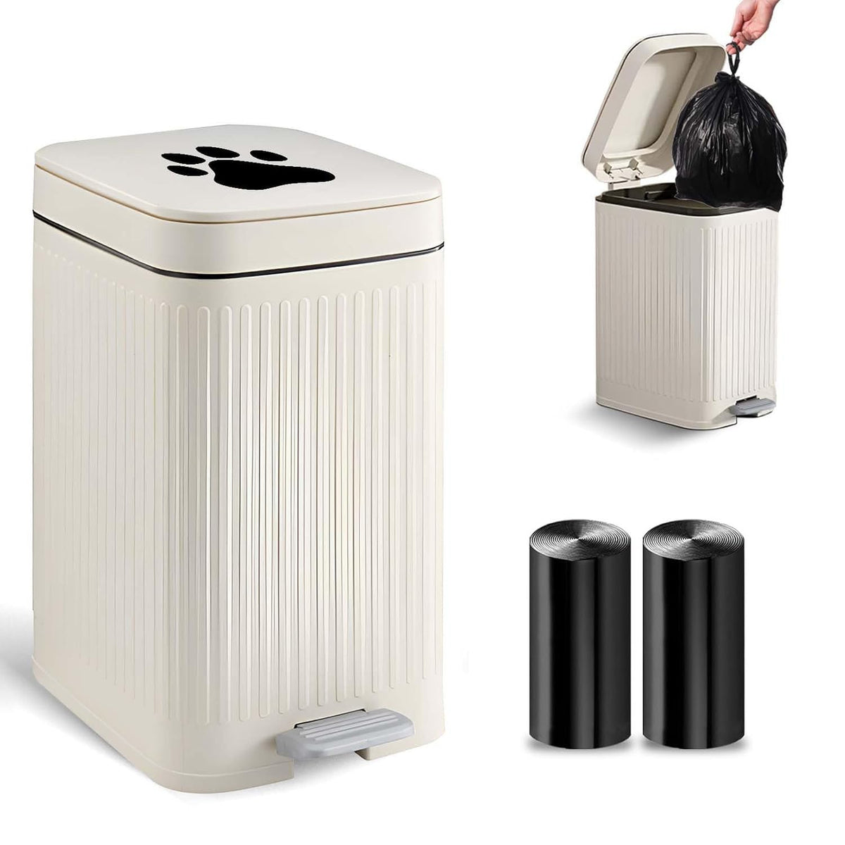 Kopuncare front view of outdoor dog waste can showing compact design and quick access
