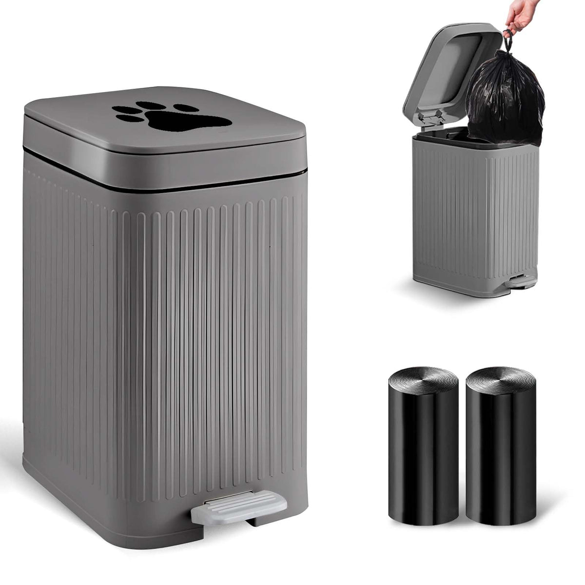 Kopuncare front view of trash can showing compact outdoor placement and clean appearance
