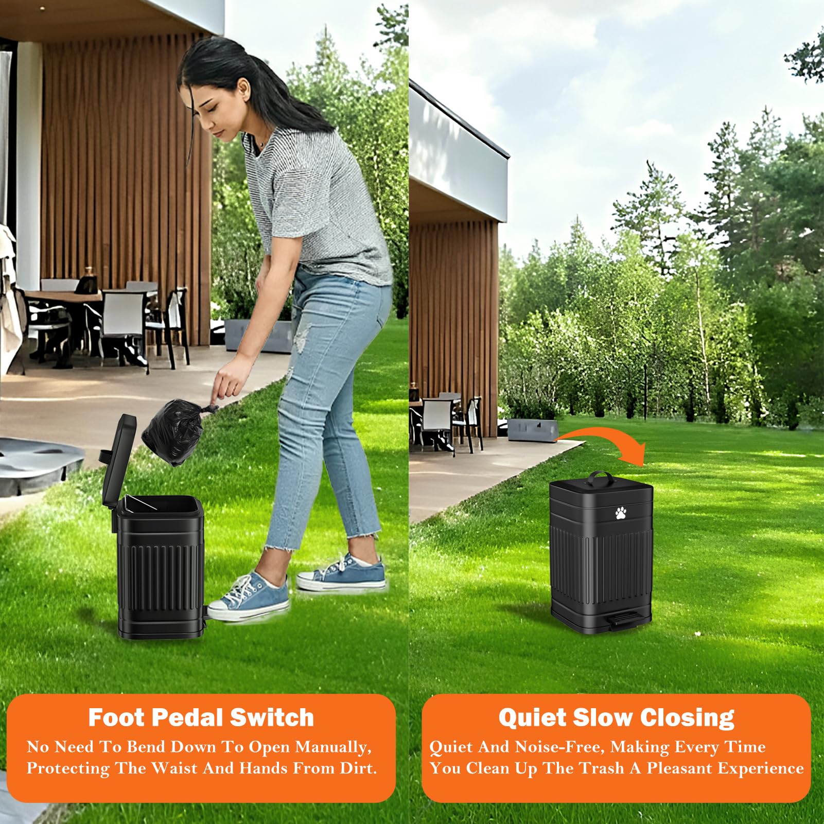 Kopuncare next to patio chair to show small 5L capacity scale