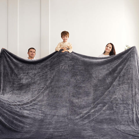 KORBLISS oversized blanket full spread showing coverage and decorative benefit