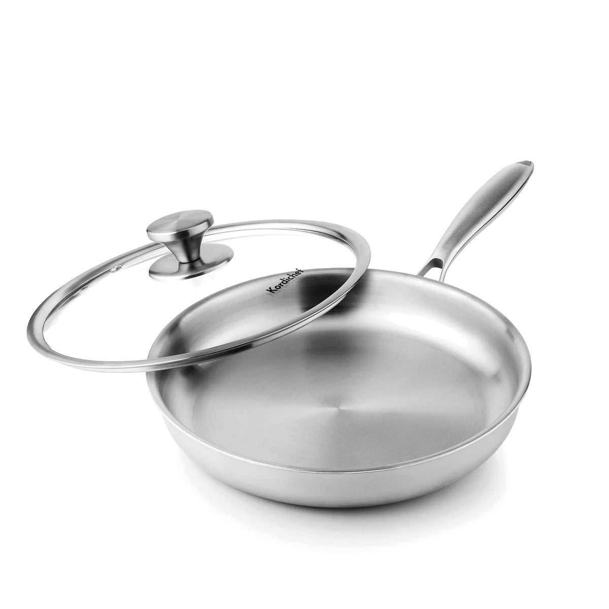 Kordichef front view showing sleek stainless surface and cooking edge for even results