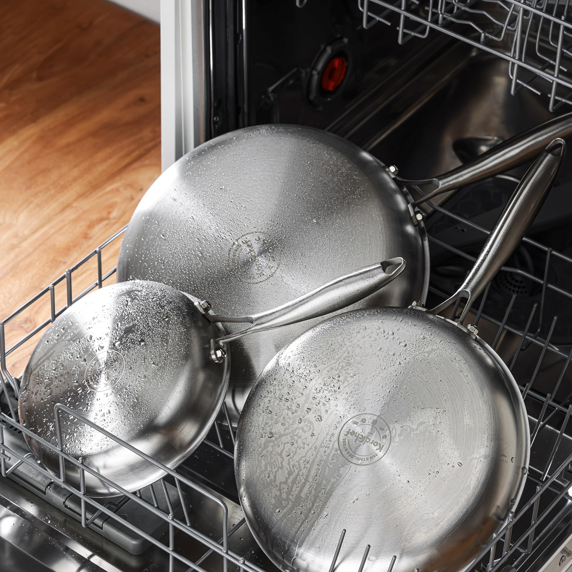 Kordichef size comparison beside common utensils to visualize 10-inch cooking area
