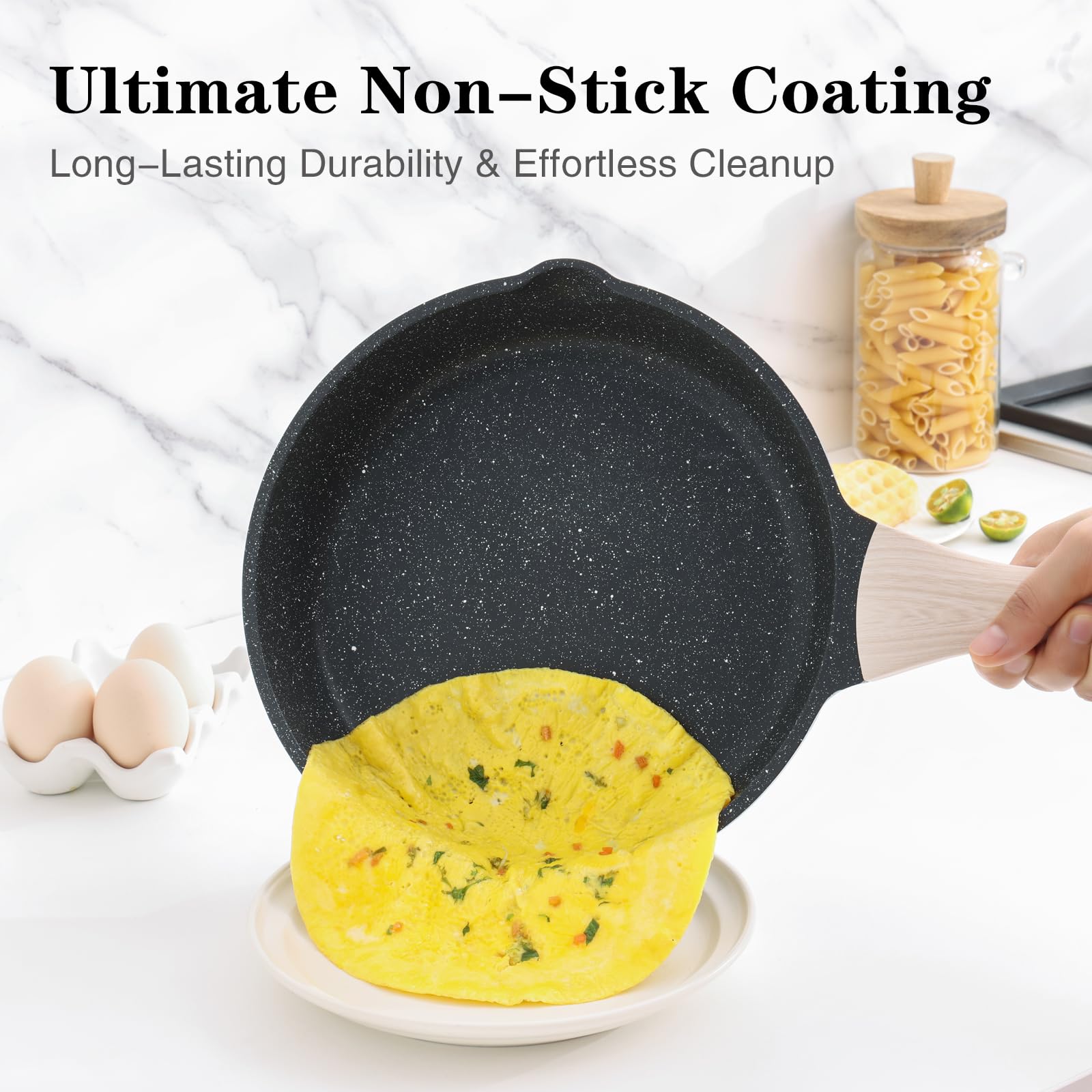 Kordisen close-up of nonstick surface texture, showing easy food release benefit