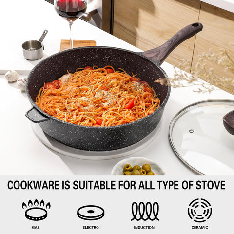 Kordisen pan with glass lid displaying clear view and steam retention for monitoring food