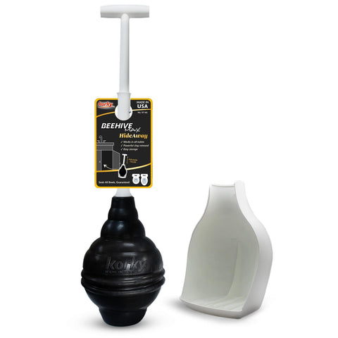 Korky beehivemax front view with holder shows compact sanitary storage
