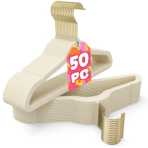 Korpai beige hanger pack front view showing neat storage and organized closet benefit