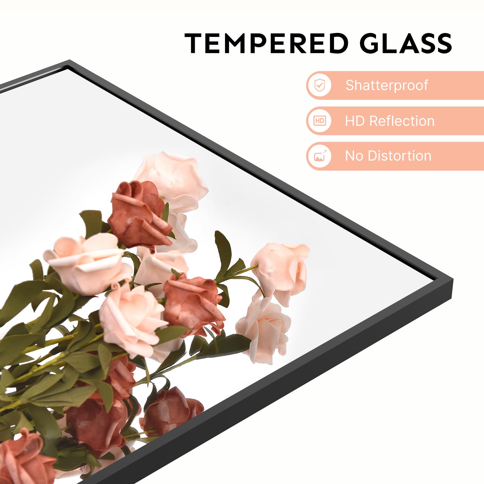 Kosmonia aluminum frame detail showing protective border and safety benefit
