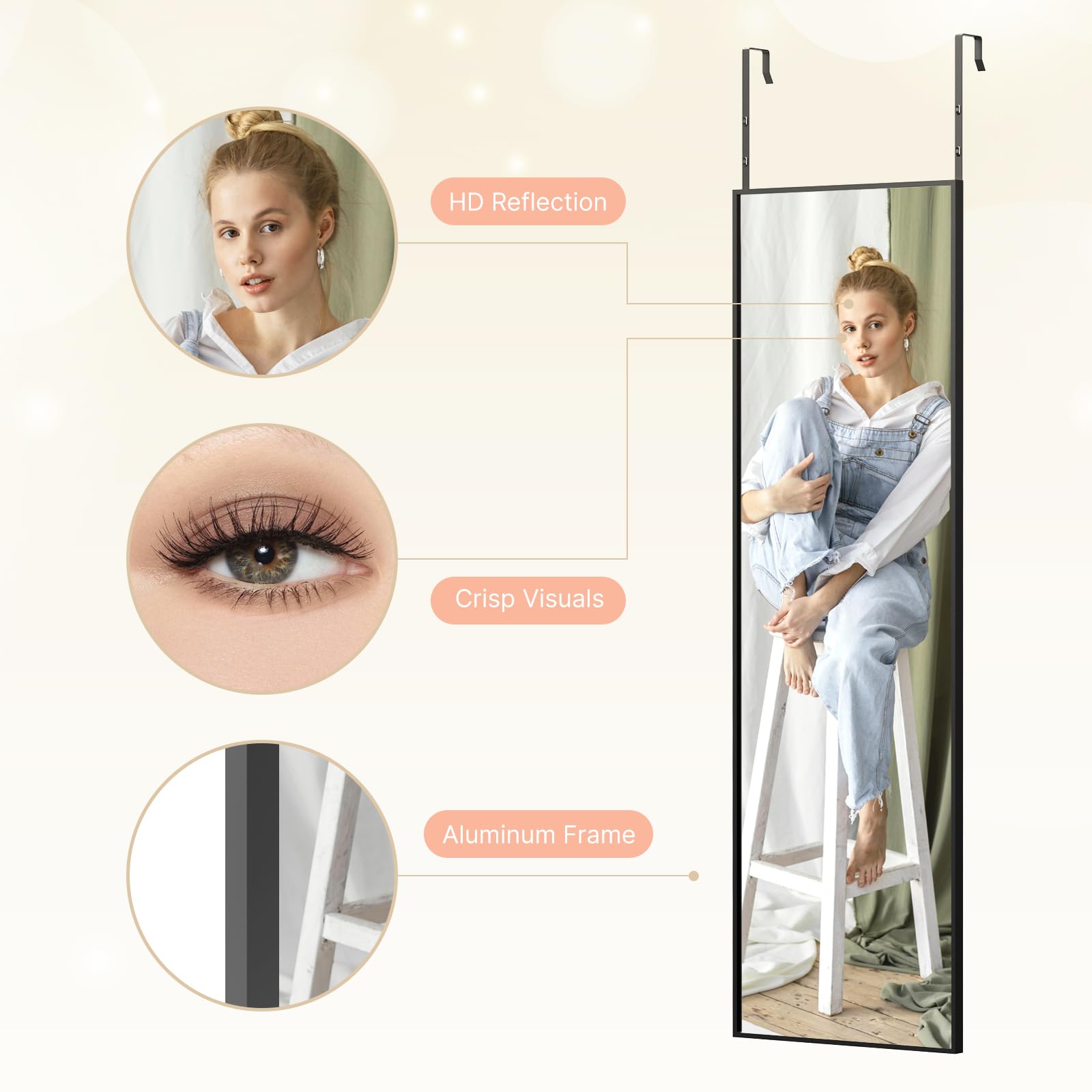 Kosmonia close-up of tempered glass edge highlighting thin profile and durability benefit