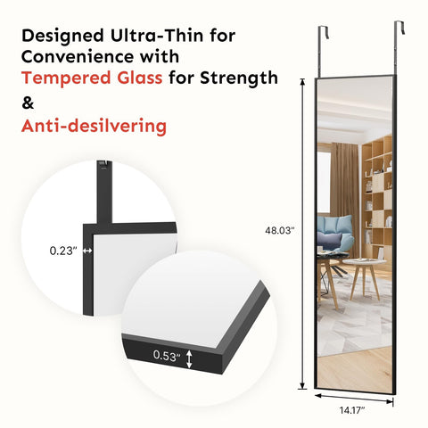 Kosmonia beside a standard door showing scale and full-body viewing benefit