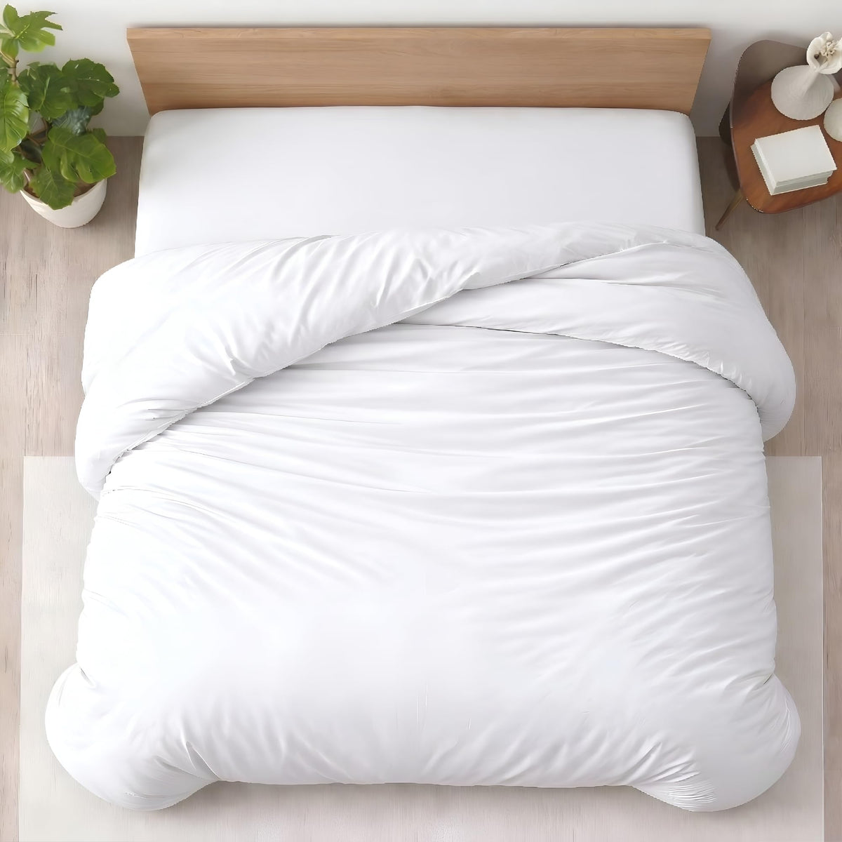 Kotton Culture duvet cover front view showing clean white finish and neat drape for a polished bed