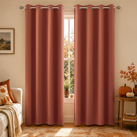 KOUFALL front view of burnt orange panels showcasing warm color and coverage