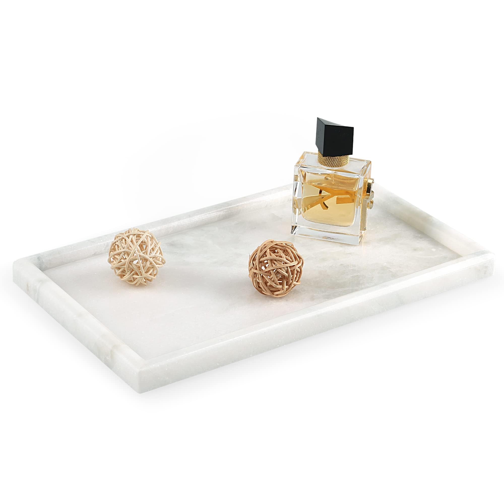 Koville front view of marble tray showing elegant storage benefit