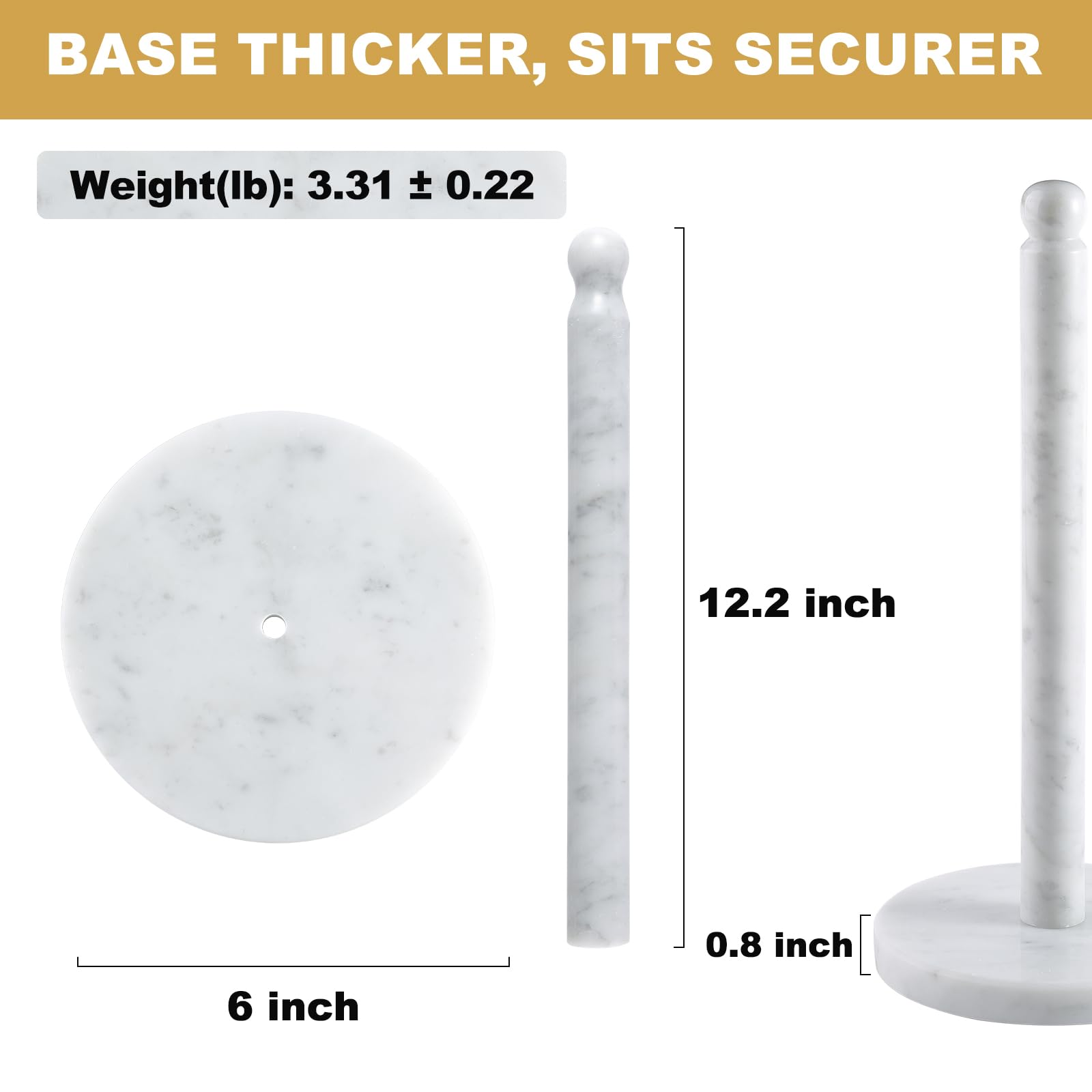 Koville marble base close-up highlights Bianco Carrara veins and durability