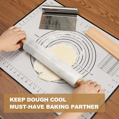 Koville rolling pin in hand for scale showcasing comfortable weight and control