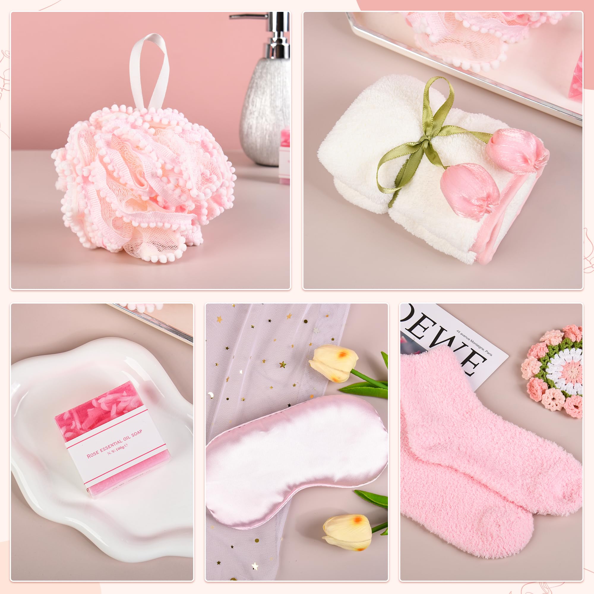 Kovtesiu plush fuzzy socks and silk sleep mask for restful comfort