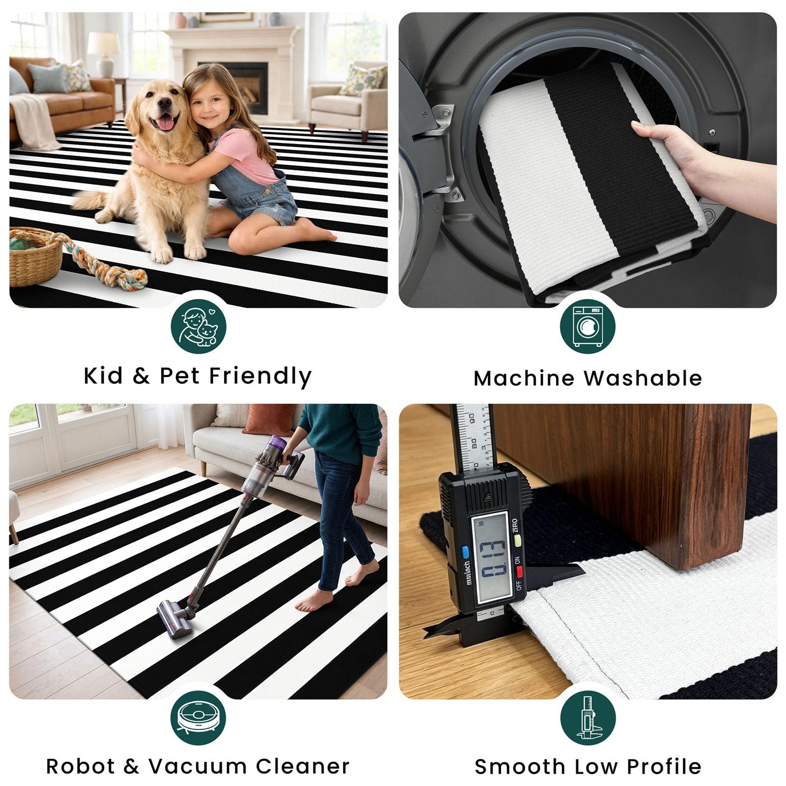 KOZYFLY rug at bedside adding cozy bedside comfort and modern look