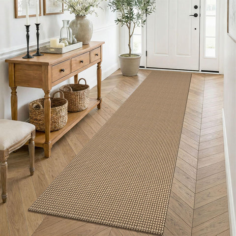 KOZYFLY runner front view shows warm boho colors and hallway styling benefit