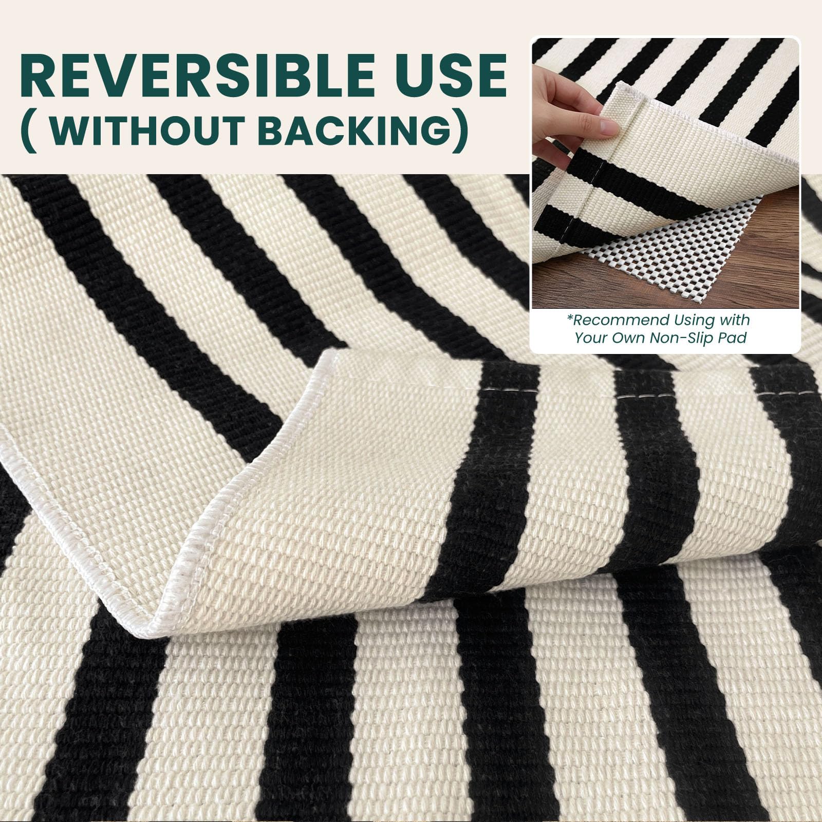 KOZYFLY rug placed in kitchen to show washable convenience and comfort
