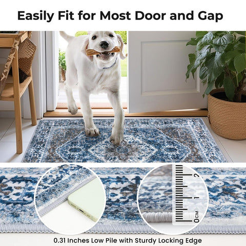 KOZYFLY rug in kitchen area demonstrating easy clean and water resistance
