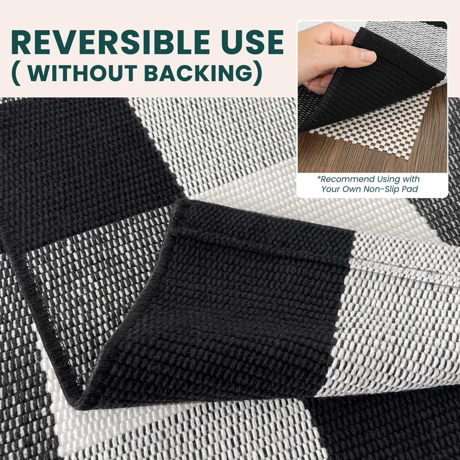 KOZYFLY rug on a front porch demonstrating outdoor-ready style and comfort