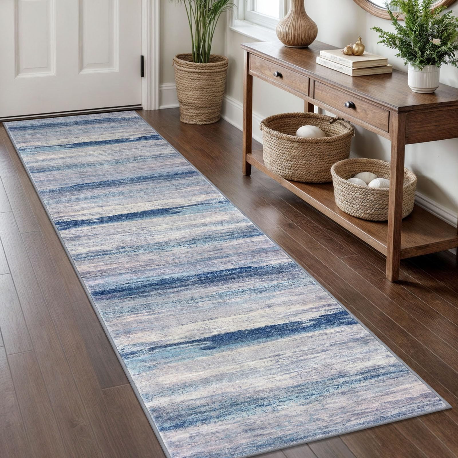 KOZYFLY front view of runner showing modern abstract design and welcoming look