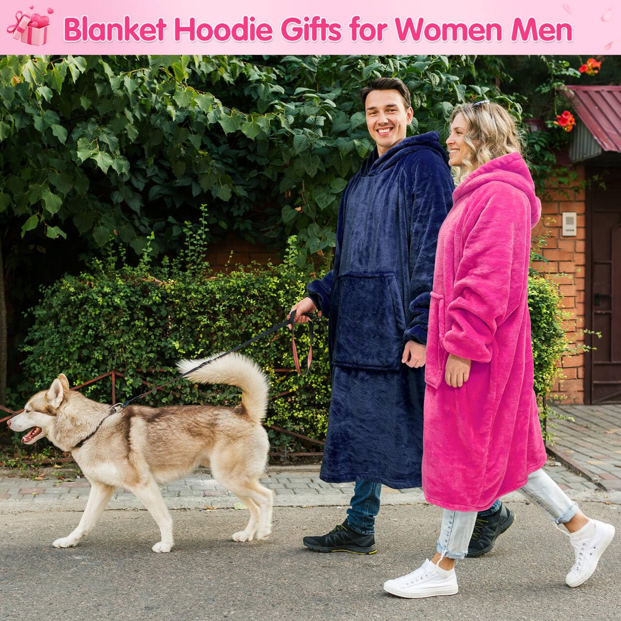 KPBLIS person wearing blanket hoodie on couch demonstrating mobility and warmth