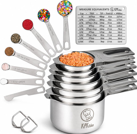 KPKitchen front set showing all 16 pieces for complete measuring