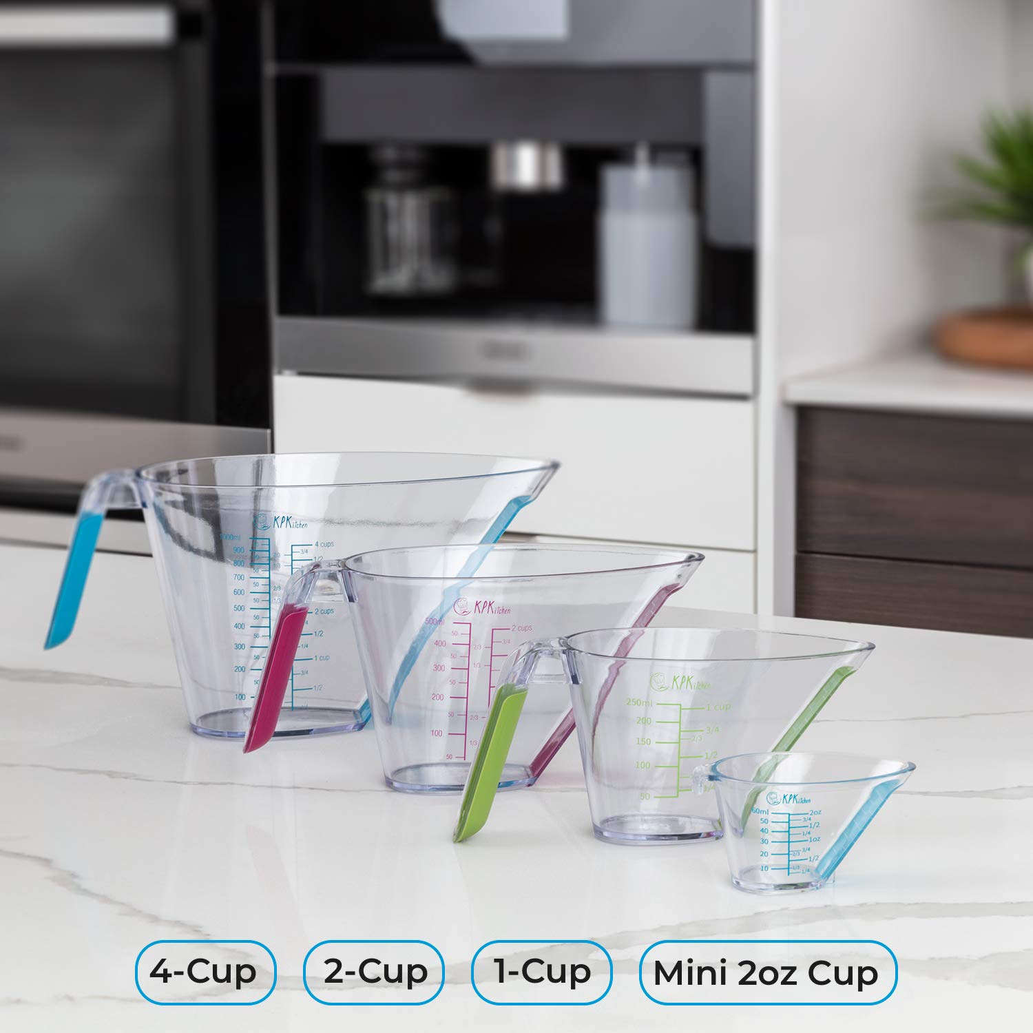 KPKitchen pouring action from spout demonstrating drip-free transfer and precision