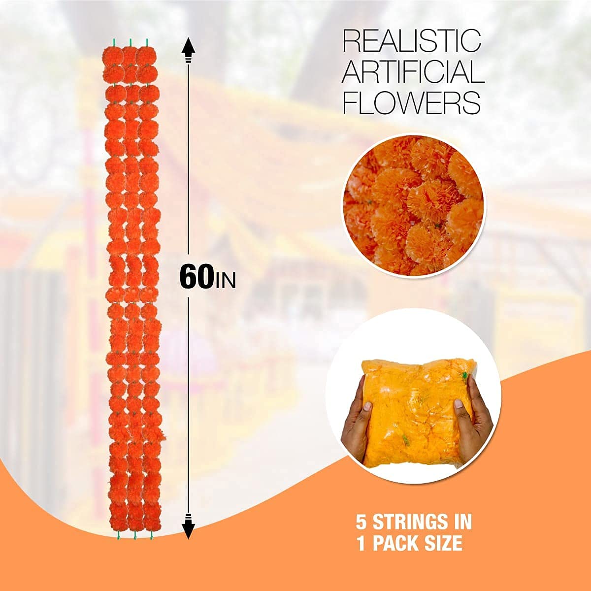 Krati Exports garlands hung over a doorway giving quick festive ambiance