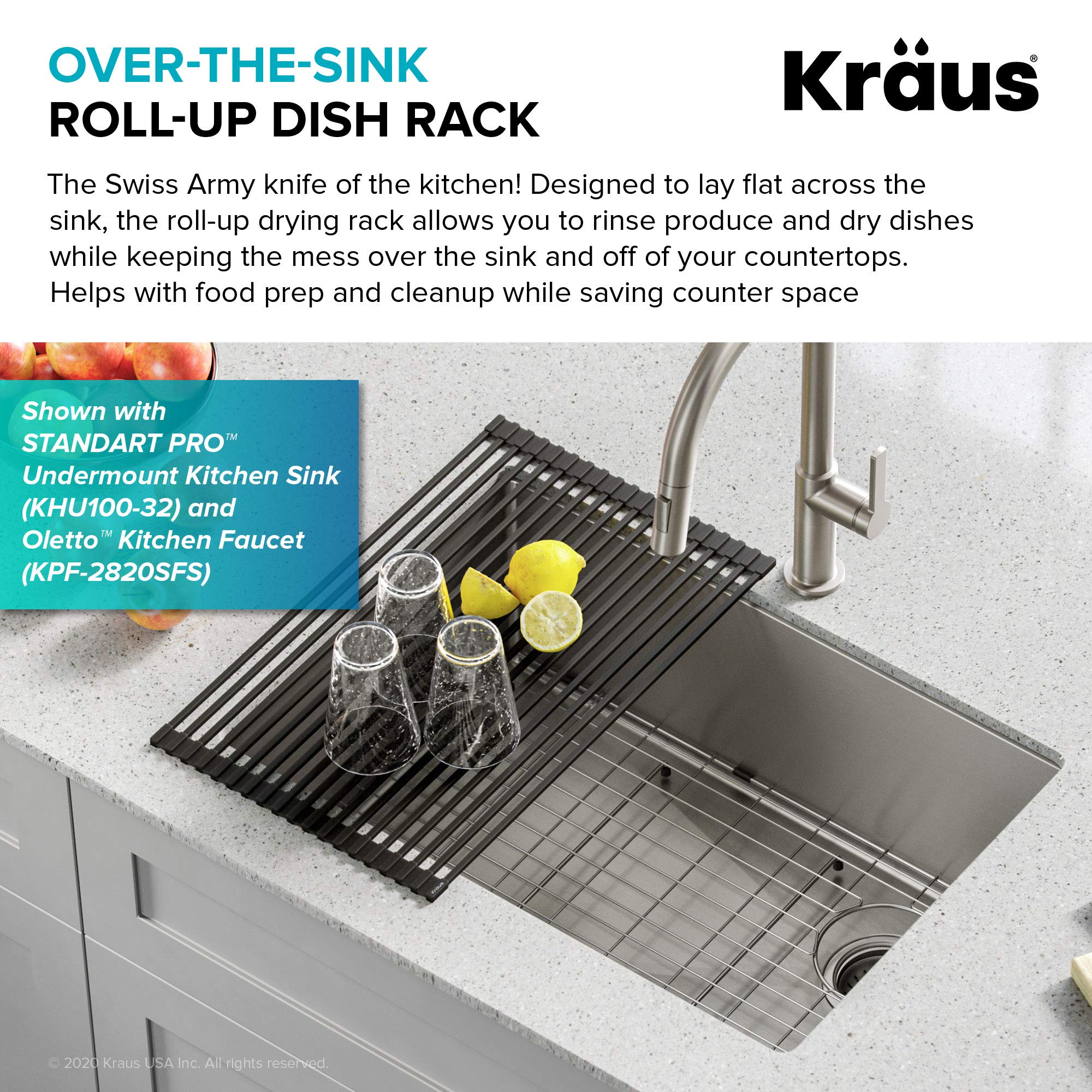 Kraus silicone-coated surface close-up showing nonstick texture and easy cleaning benefit