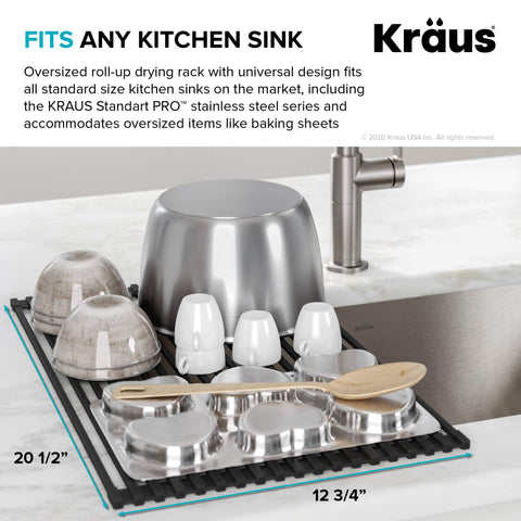Kraus drying large baking sheet shows support for oversized items