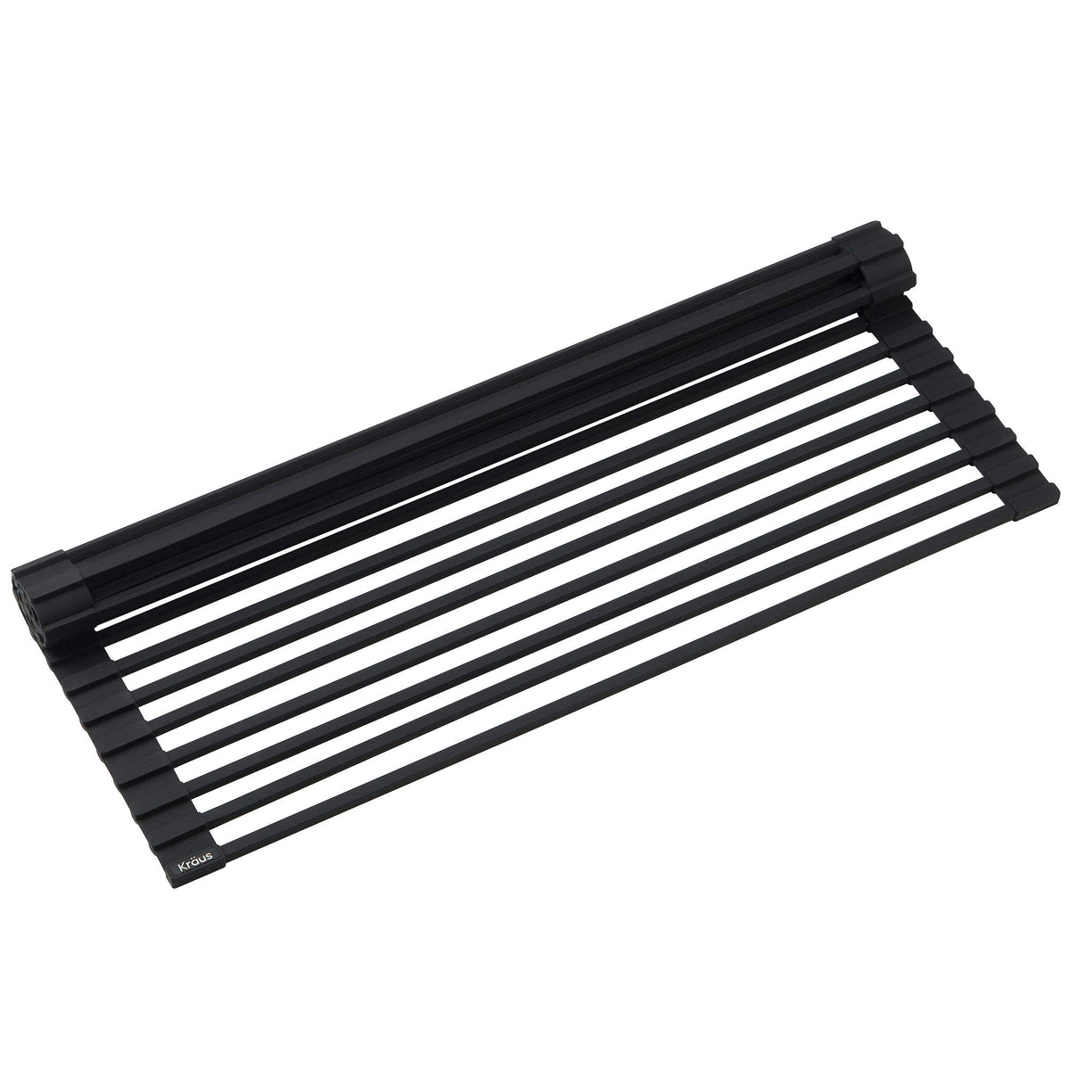 Kraus front view over-sink rack showing organized drying and counter protection