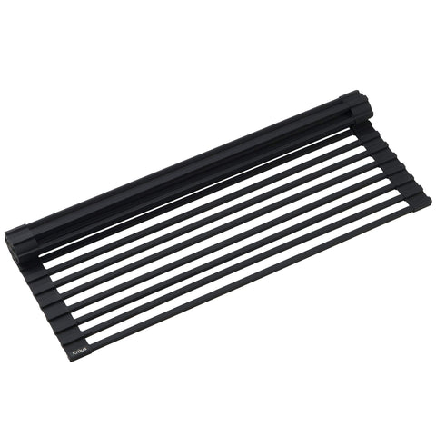 Kraus front view over-sink rack showing organized drying and counter protection