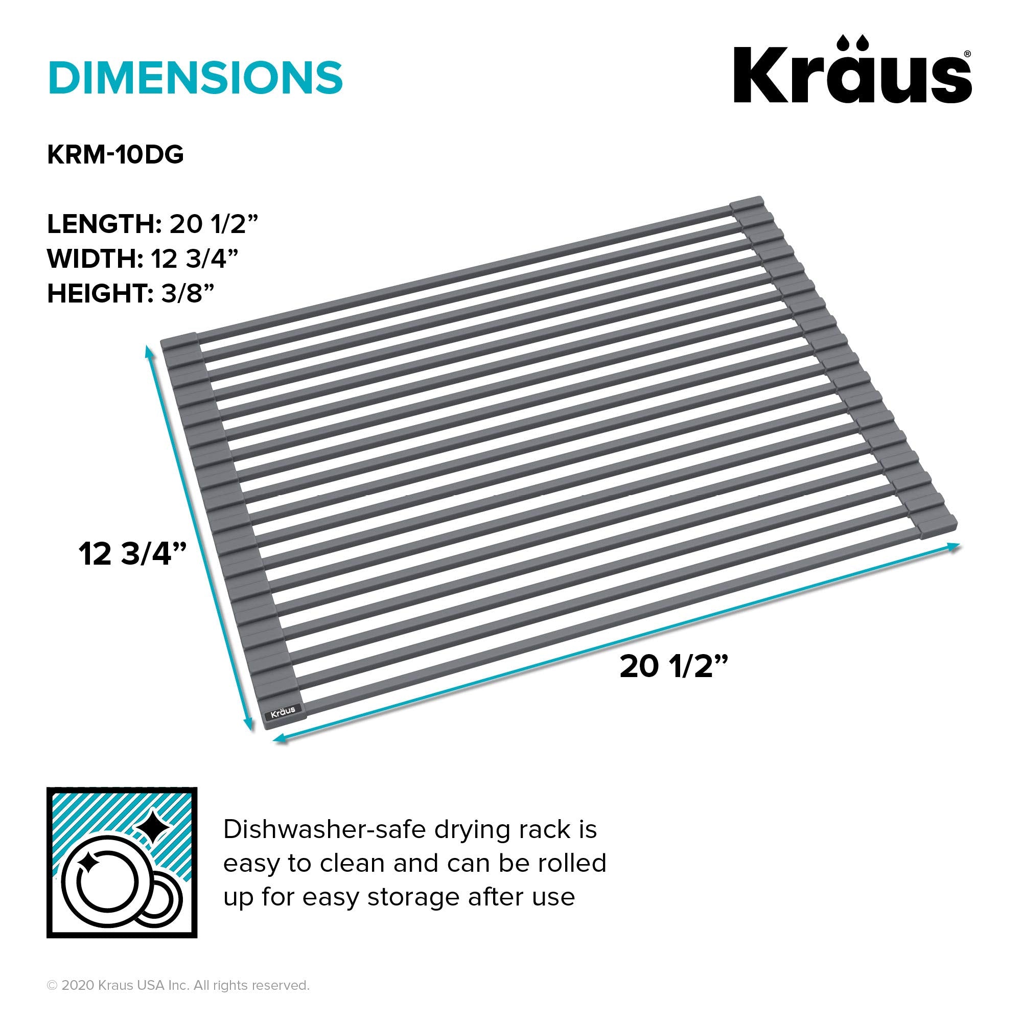 Kraus rolled up for storage demonstrates compact convenience
