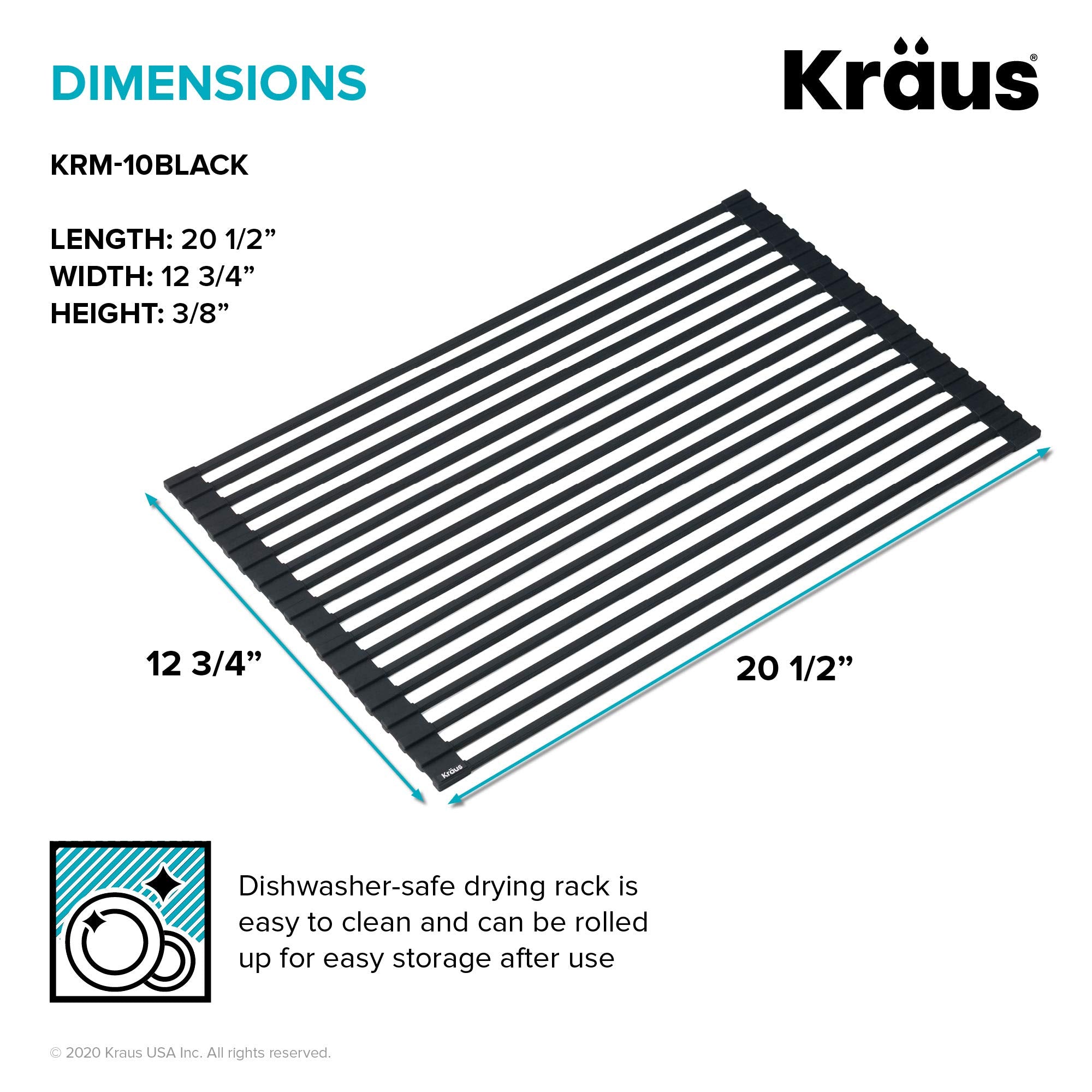 Kraus next to baking sheet demonstrating extra-large capacity for big items