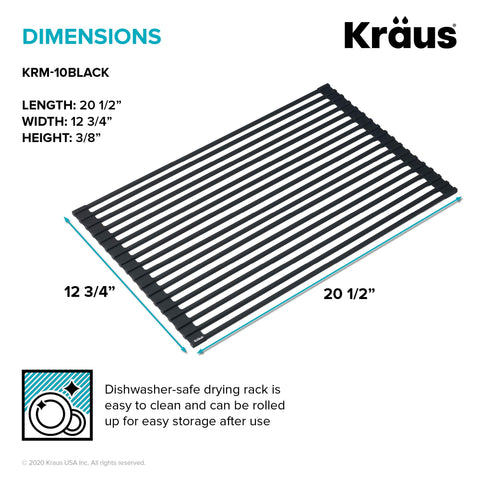 Kraus next to baking sheet demonstrating extra-large capacity for big items