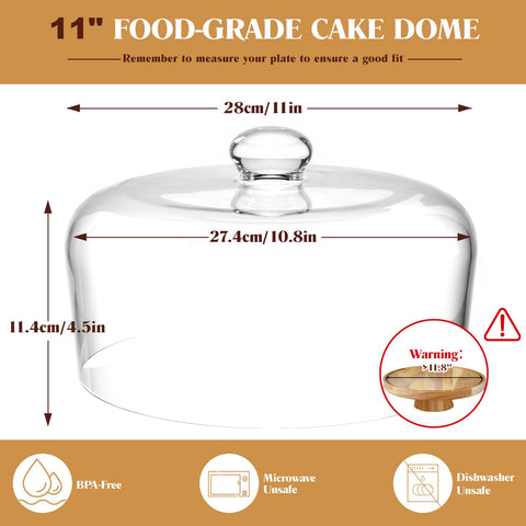 Krbnk cake dome on wooden charcuterie board showing versatile serving use