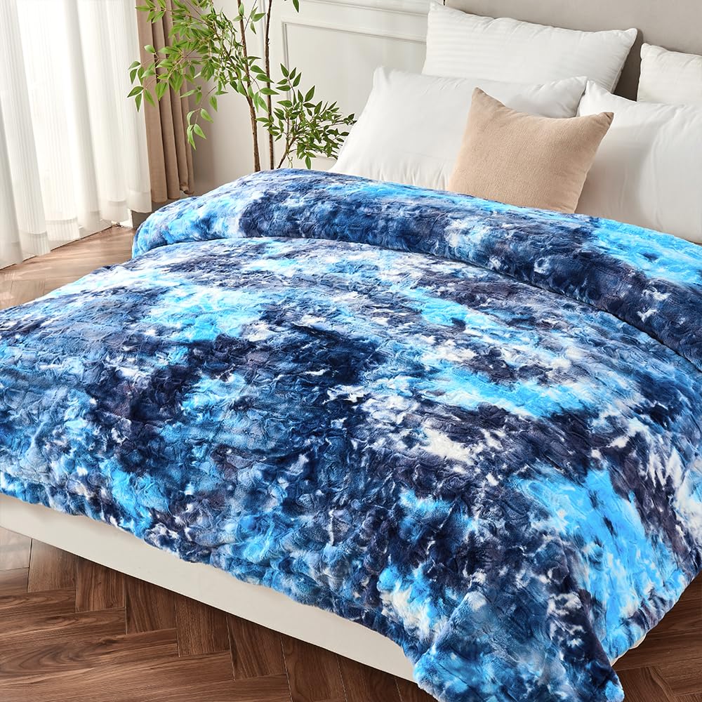 Krifey large blanket on bed showing scale and full 60x80 coverage
