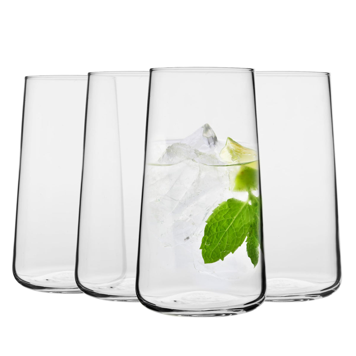 Krosno front view of set of four glasses showing elegant packaging and modern appeal