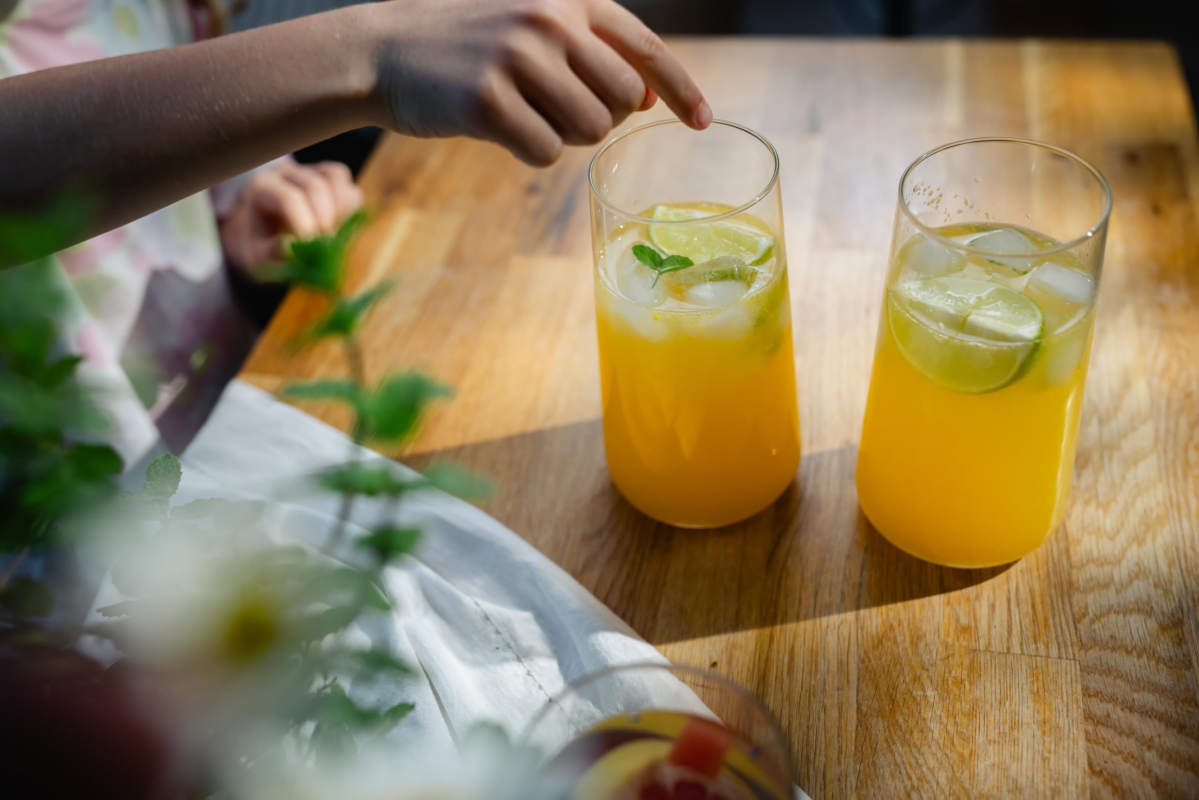 Krosno glasses styled in bright kitchen showing everyday elegance while entertaining