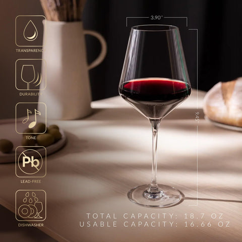 Krosno side profile emphasizing tall shape and balanced bowl for improved breathing