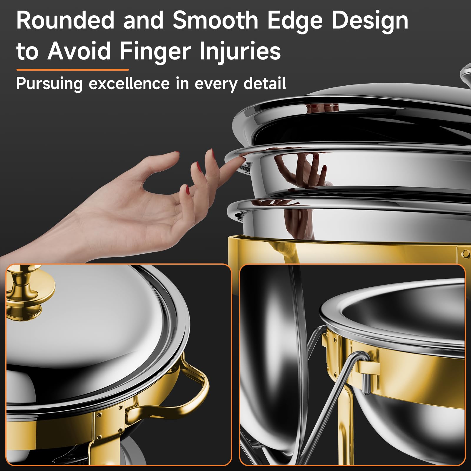KScocina polished handle close-up offering safe grip and effortless serving
