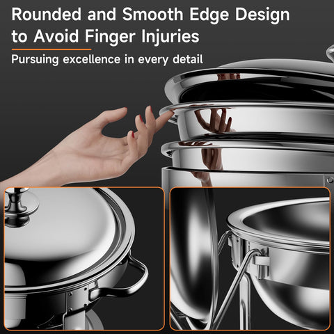 KScocina scale comparison with hand illustrating 5QT size and easy maneuverability