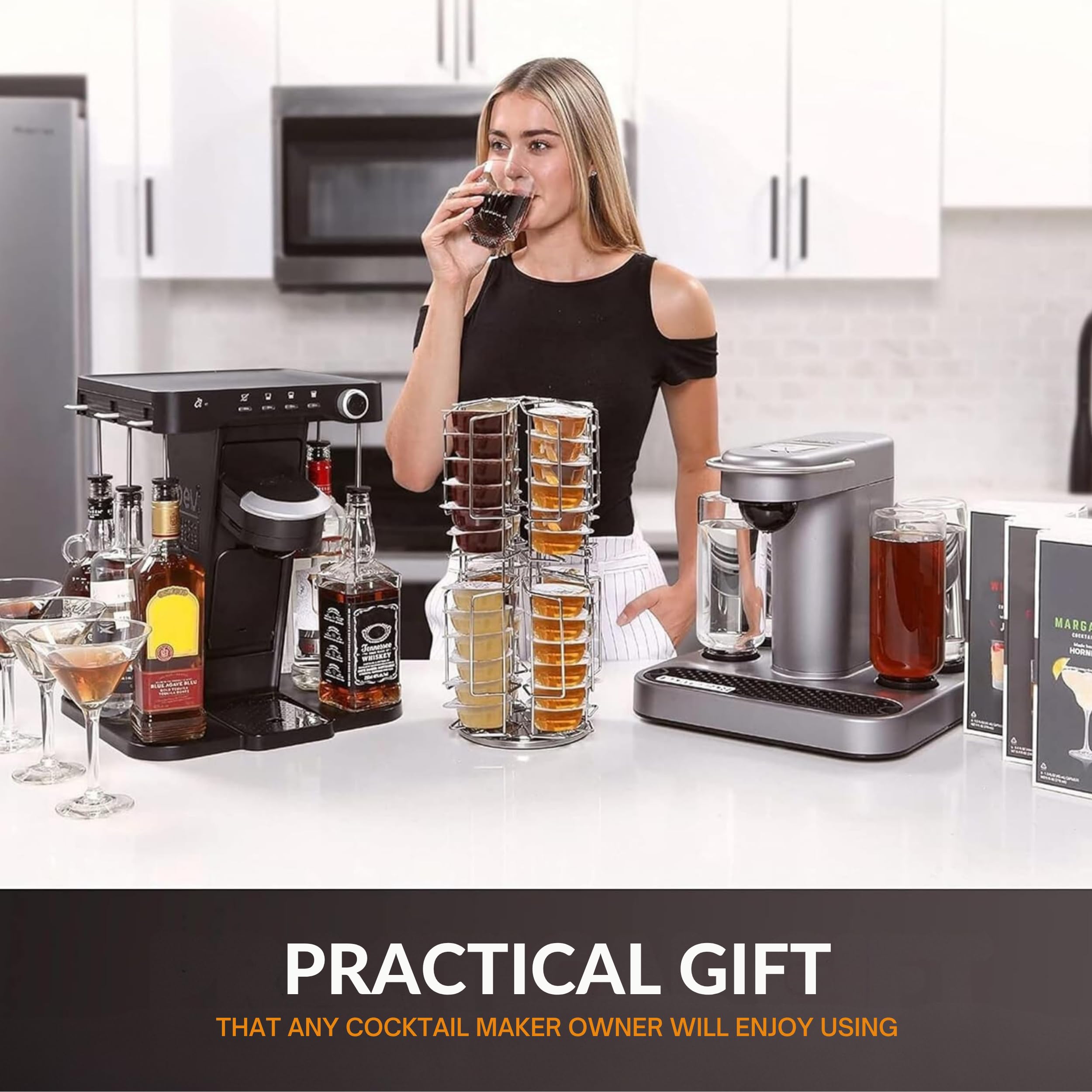 Ksestor carousel in a home bar scene showing convenience during entertaining