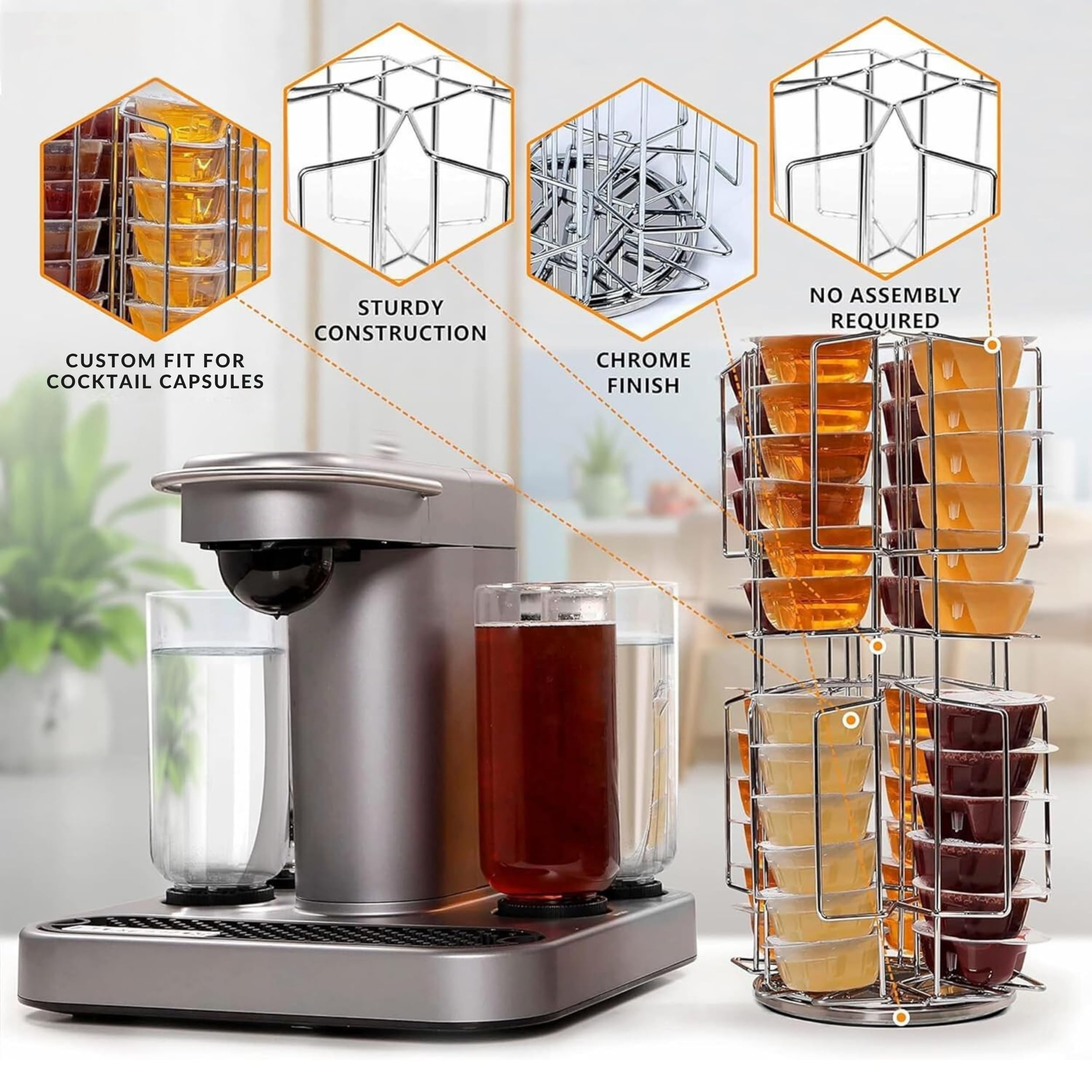 Ksestor carousel placed beside a Bartesian machine for coordinated countertop setup