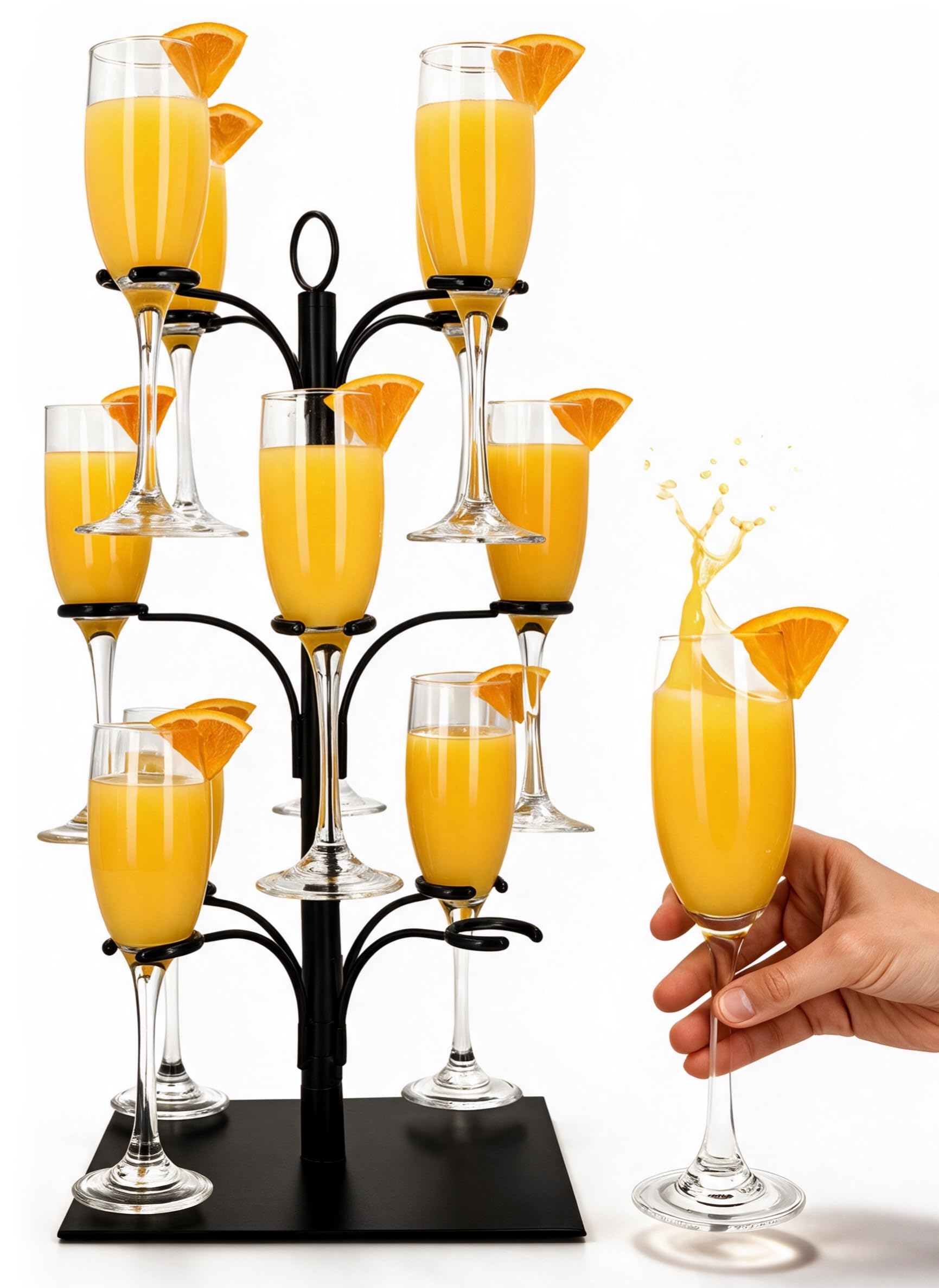 Ksestor front view showing 12 glasses neatly arranged and easy serving