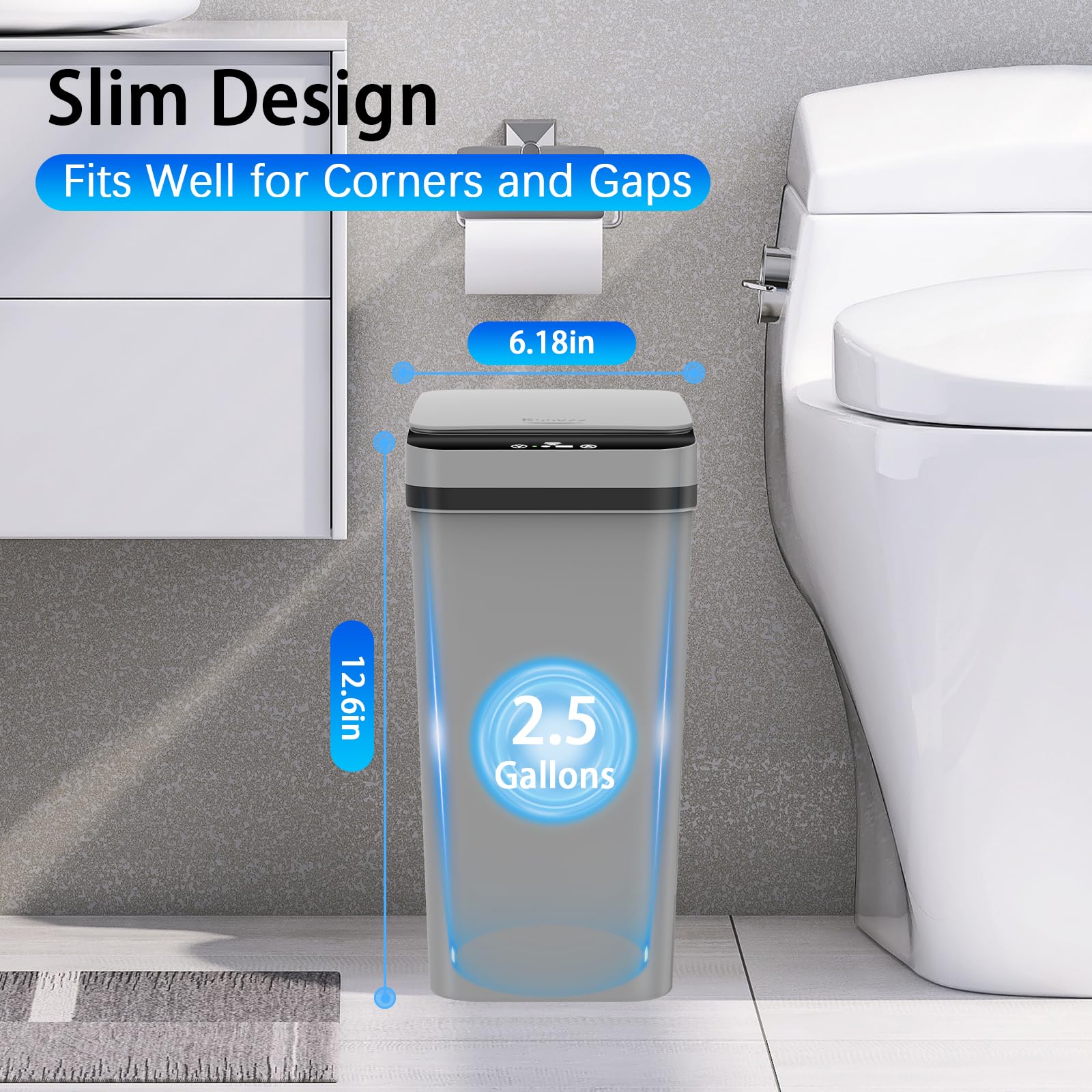 kssvzz placed beside sink demonstrating slim fit for small spaces